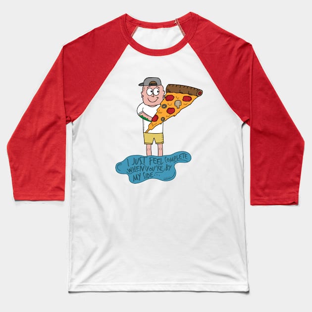 Pop Punk Pizza Love Baseball T-Shirt by Hutton